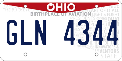 OH license plate GLN4344