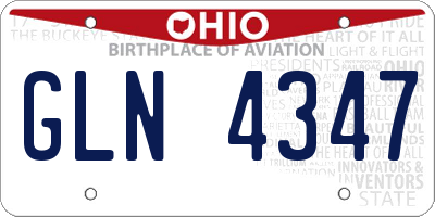 OH license plate GLN4347
