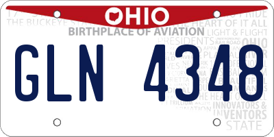 OH license plate GLN4348