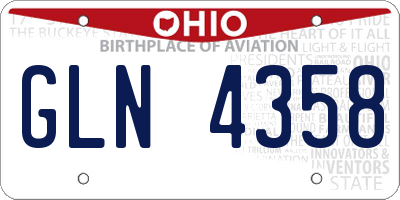 OH license plate GLN4358
