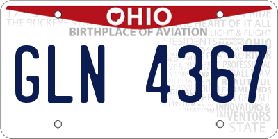 OH license plate GLN4367