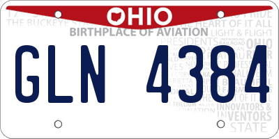 OH license plate GLN4384