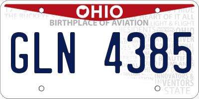 OH license plate GLN4385