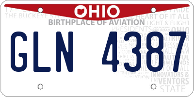 OH license plate GLN4387