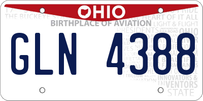 OH license plate GLN4388
