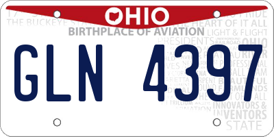 OH license plate GLN4397