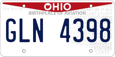 OH license plate GLN4398