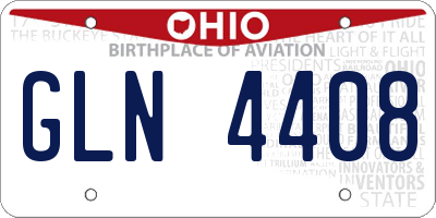 OH license plate GLN4408