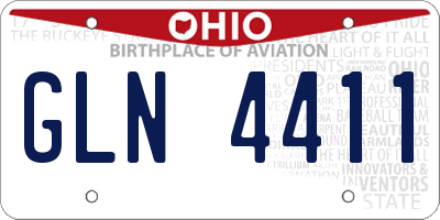 OH license plate GLN4411