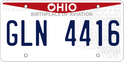OH license plate GLN4416