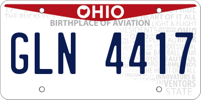 OH license plate GLN4417