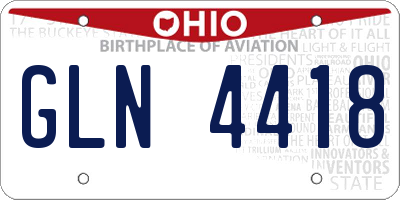 OH license plate GLN4418