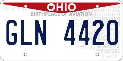 OH license plate GLN4420