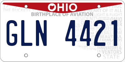 OH license plate GLN4421