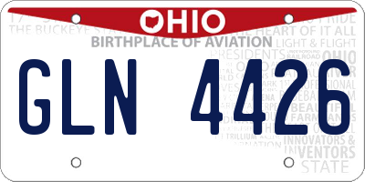 OH license plate GLN4426