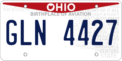 OH license plate GLN4427