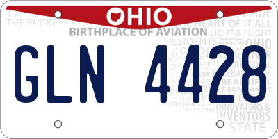 OH license plate GLN4428