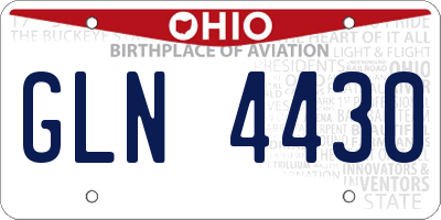 OH license plate GLN4430