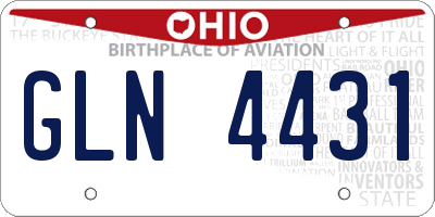 OH license plate GLN4431