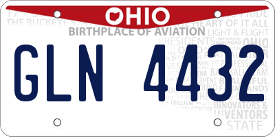 OH license plate GLN4432