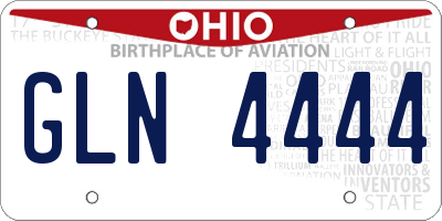 OH license plate GLN4444