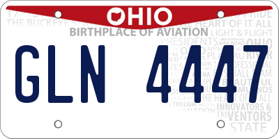 OH license plate GLN4447