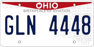 OH license plate GLN4448