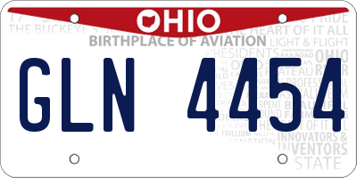 OH license plate GLN4454