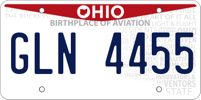 OH license plate GLN4455