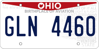 OH license plate GLN4460