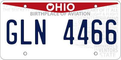 OH license plate GLN4466