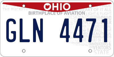 OH license plate GLN4471