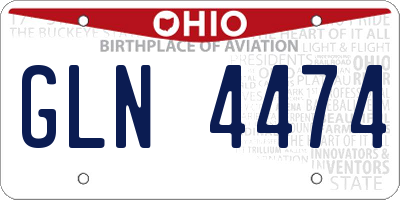 OH license plate GLN4474