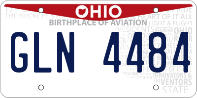 OH license plate GLN4484