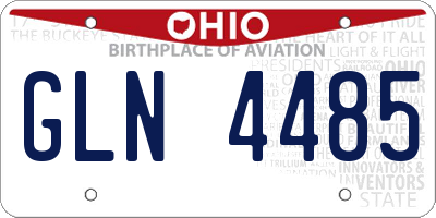 OH license plate GLN4485