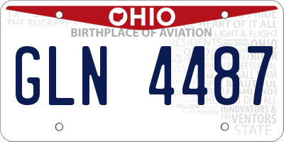 OH license plate GLN4487