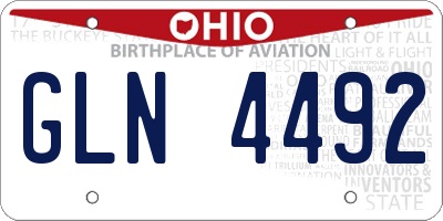OH license plate GLN4492