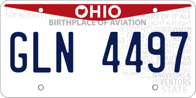 OH license plate GLN4497