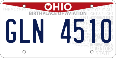 OH license plate GLN4510