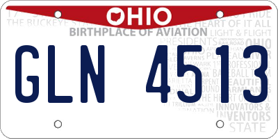 OH license plate GLN4513