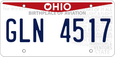 OH license plate GLN4517