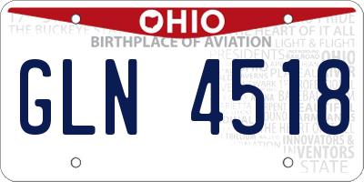 OH license plate GLN4518
