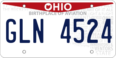 OH license plate GLN4524
