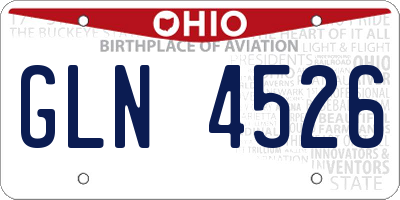 OH license plate GLN4526