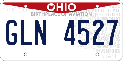 OH license plate GLN4527