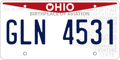 OH license plate GLN4531