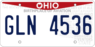 OH license plate GLN4536