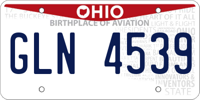 OH license plate GLN4539