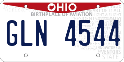 OH license plate GLN4544