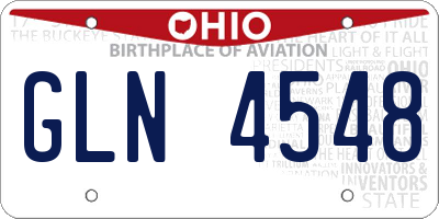 OH license plate GLN4548